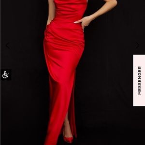 House of CB Adrienne satin dress.